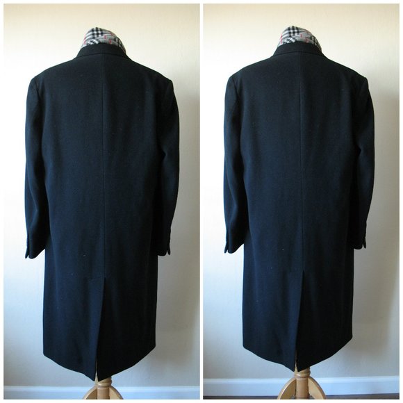 Nordstrom Cashmere Coat 3 Button 44L Italy Black XL - Picture 3 of 9